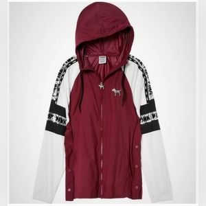 PINK Victoria's Secret Maroon and White Jacket